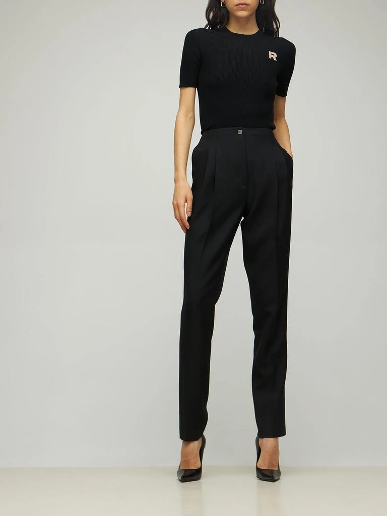商品ROCHAS|Logo Embroidered Rib Knit Wool Top,价格¥3422,第1张图片详细描述