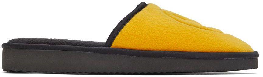 商品Drew House|SSENSE Exclusive Yellow & Black Painted Mascot Slippers,价格¥736,第1张图片