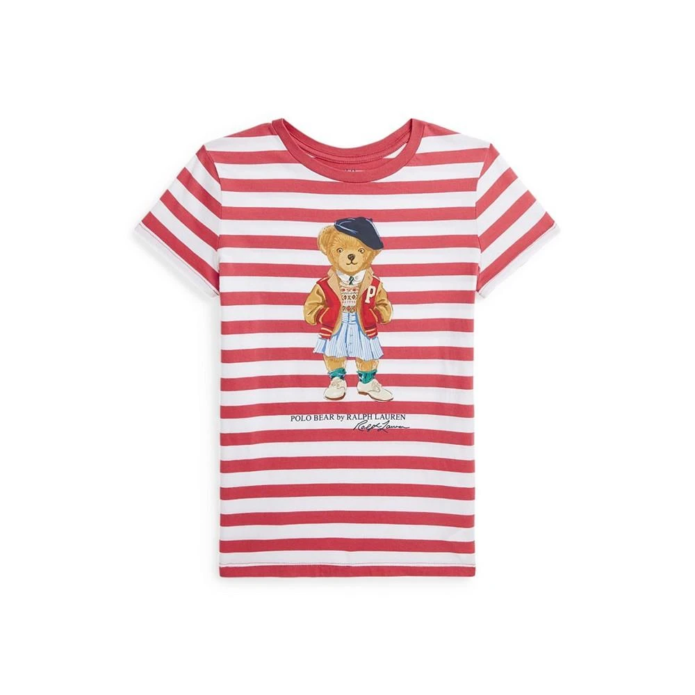 商品Ralph Lauren|Big Girls Striped Polo Bear Cotton Jersey T-shirt,价格¥226,第3张图片详细描述