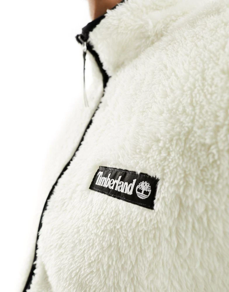 商品Timberland|Timberland high pile fleece borg jacket in off white,价格¥666,第3张图片详细描述