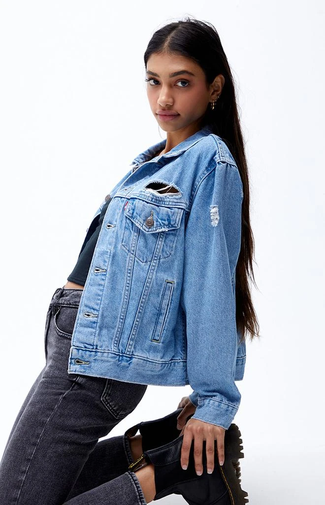 商品Levi's|Light Blue Ex-Boyfriend Trucker Jacket,价格¥464,第2张图片详细描述