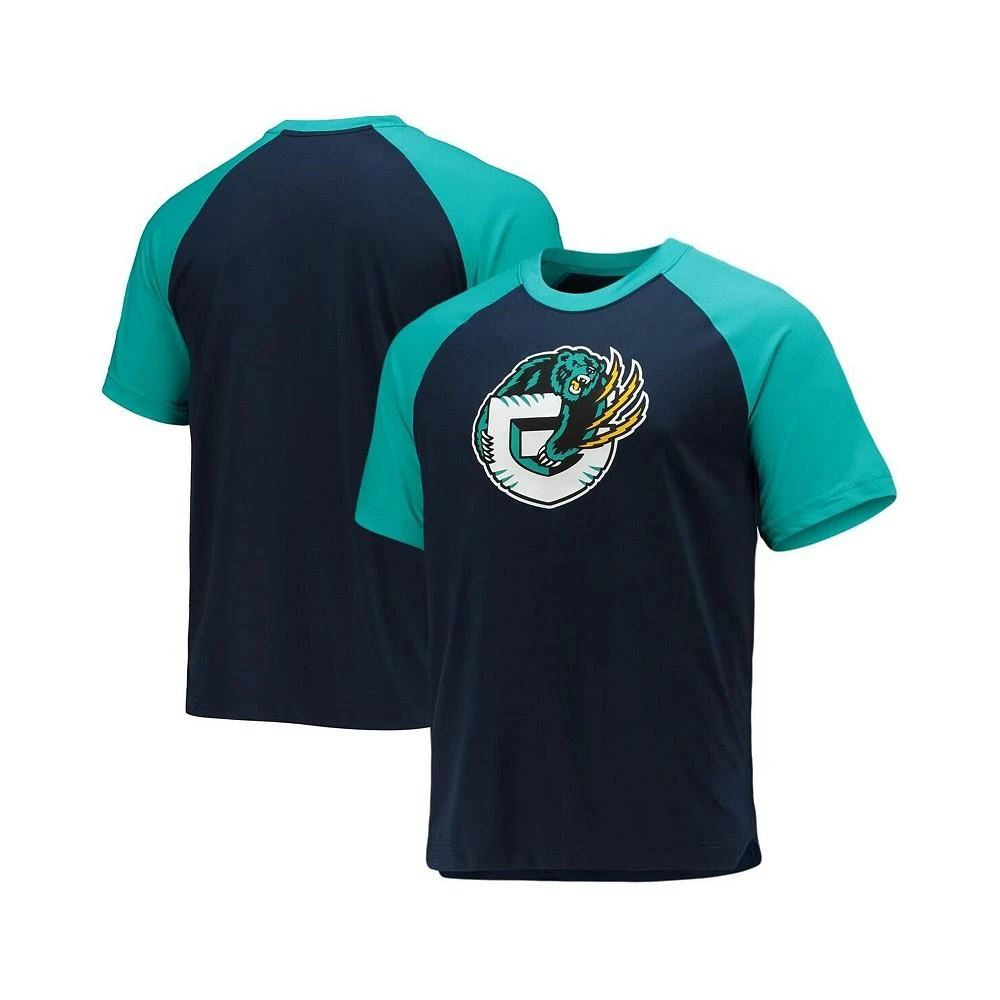 商品NIKE|Men's Navy, Green Memphis Grizzlies 2021/22 City Edition Pregame Warmup Shooting Raglan Performance T-shirt,价格¥413,第1张图片