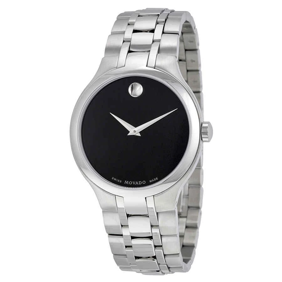 商品Movado|Museum Black Museum Dial Stainless Steel Men's Watch 0606367,价格¥2212,第1张图片