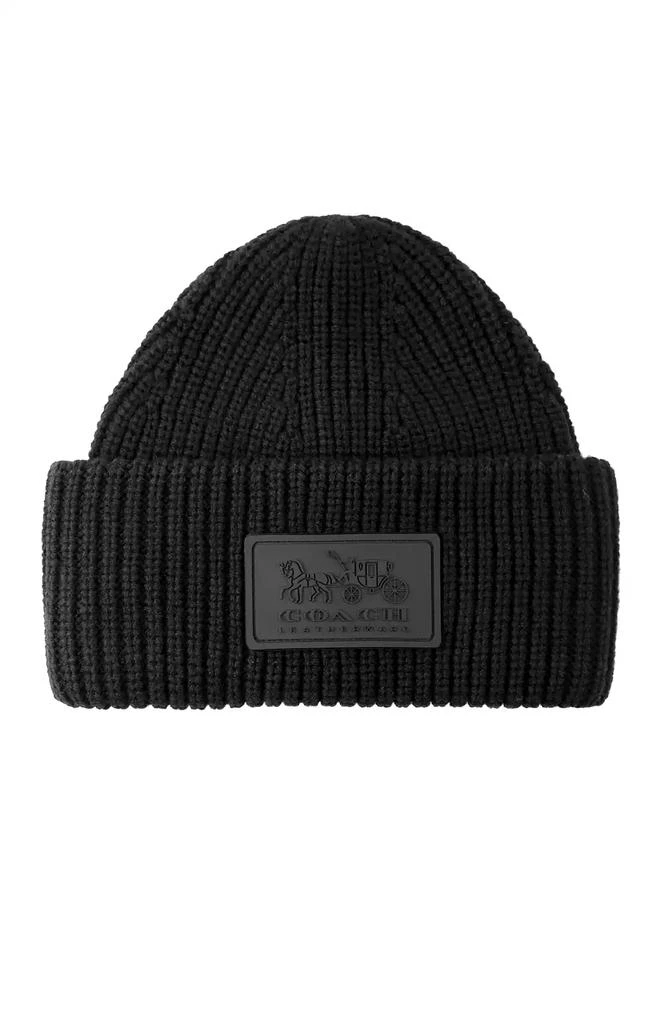 商品Rebecca Minkoff|Women's Classic Ribbed Tonal Patch Cuff Beanie,价格¥206,第1张图片