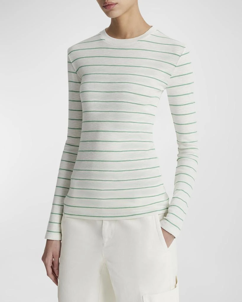 商品Vince|Striped Long-Sleeve Crewneck T-Shirt,价格¥1204,第1张图片