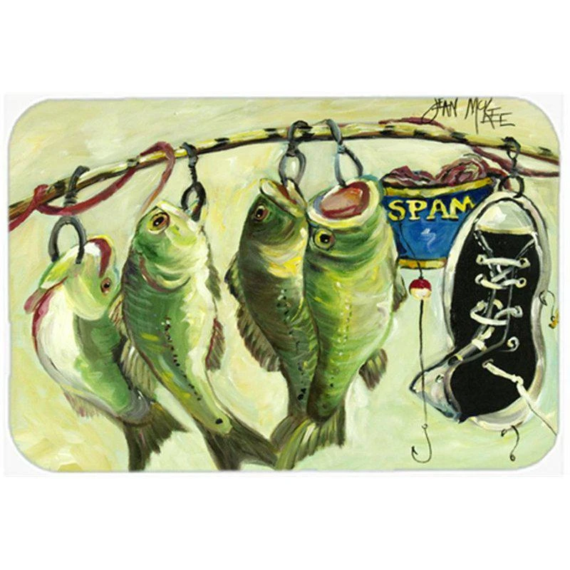 商品Caroline's Treasures|JMK1113LCB Recession Food Fish Caught With Spam Glass Cutting Board L,价格¥253,第1张图片