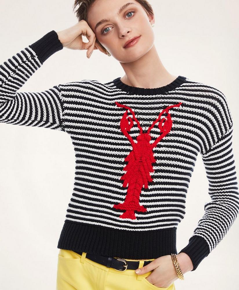 Cotton Stripe Lobster Sweater商品第1张图片规格展示