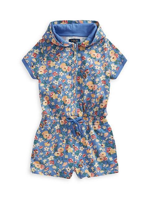 商品Ralph Lauren|Little Girl's & Girl's Floral Print Terry Cloth Romper,价格¥258,第1张图片