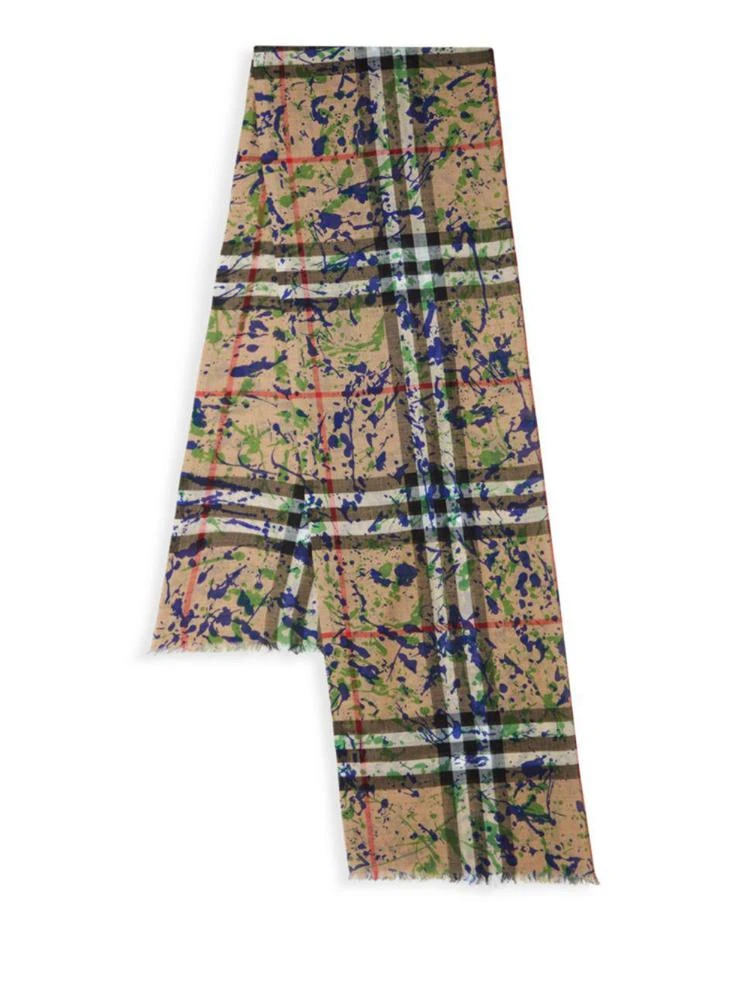 商品Burberry|Splash Gauze Giant Check Wool & Silk Scarf,价格¥3154,第1张图片