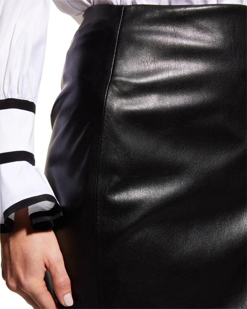 商品Alice + Olivia|Siobhan Vegan Leather Knee-Length Wrap Skirt,价格¥2206,第5张图片详细描述
