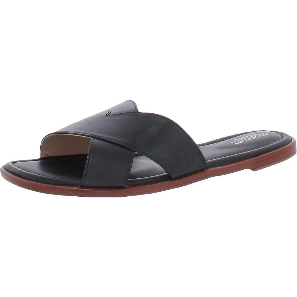 商品Rockport|Rockport Womens Zadie Leather Slip On Slide Sandals,价格¥185,第1张图片