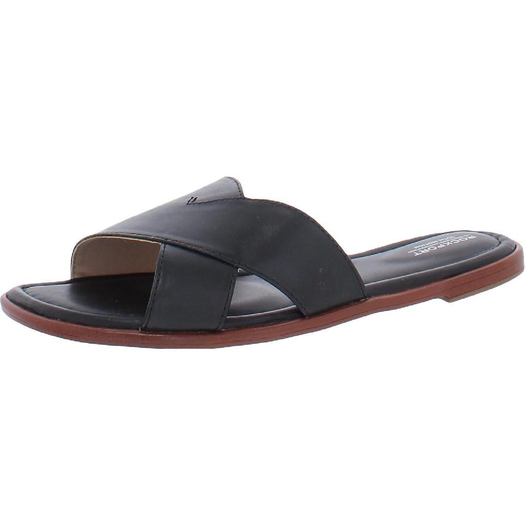 商品Rockport|Rockport Womens Zadie Leather Slip On Slide Sandals,价格¥205,第1张图片