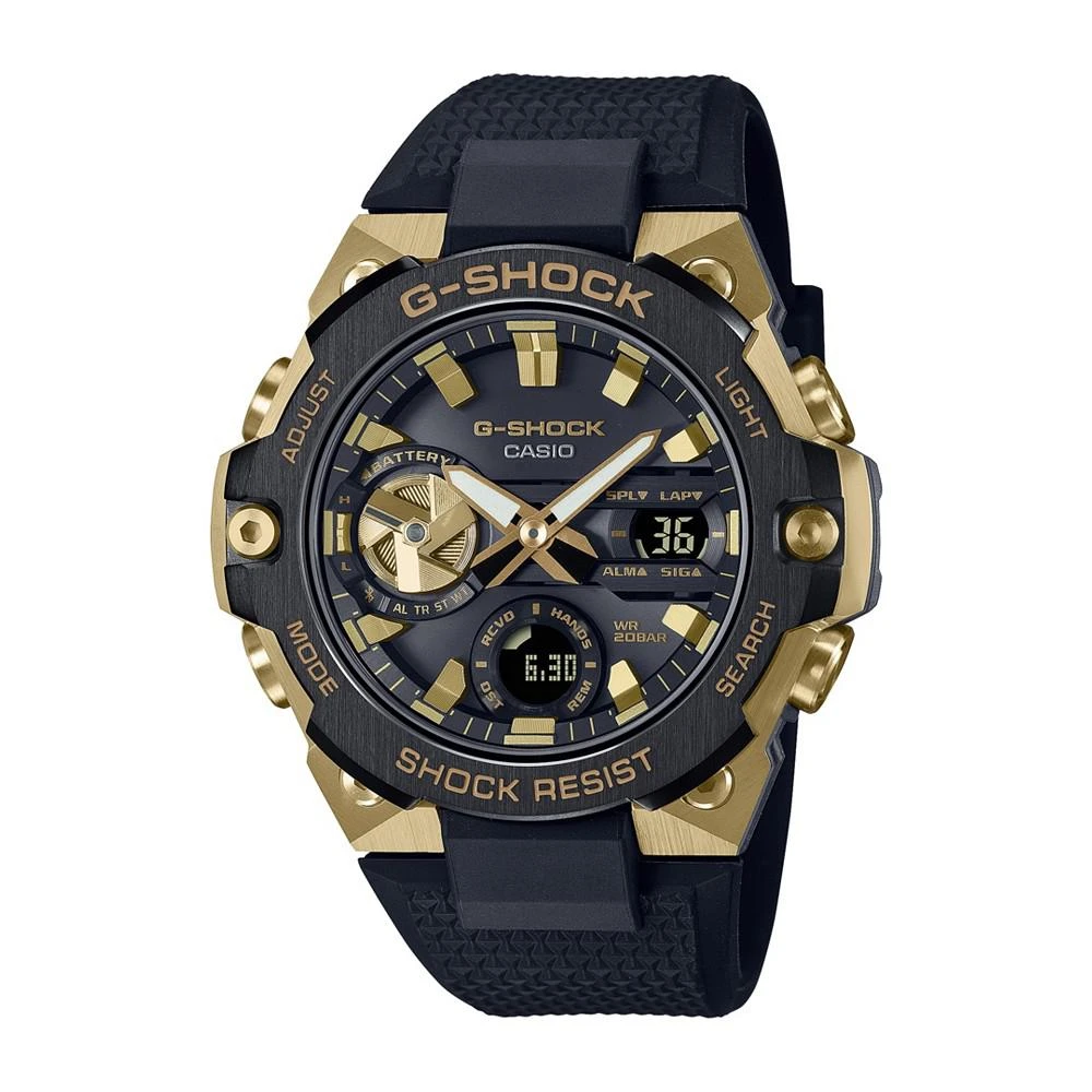 商品G-Shock|Men's Gold-Tone and Black Resin Strap Watch 49.6mm GSTB400GB1A9,价格¥2918,第1张图片