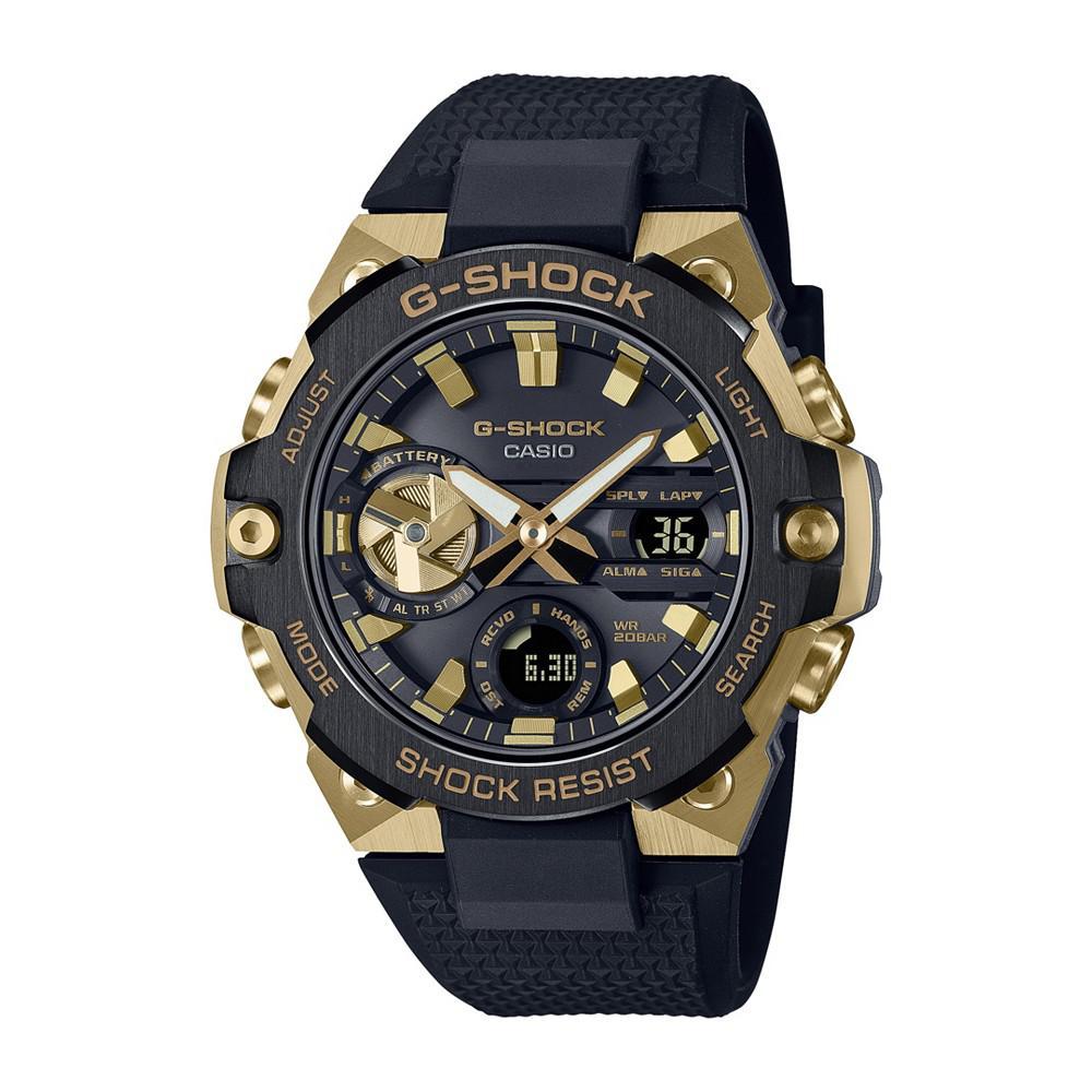 商品G-Shock|Men's Gold-Tone and Black Resin Strap Watch 49.6mm GSTB400GB1A9,价格¥2876,第1张图片