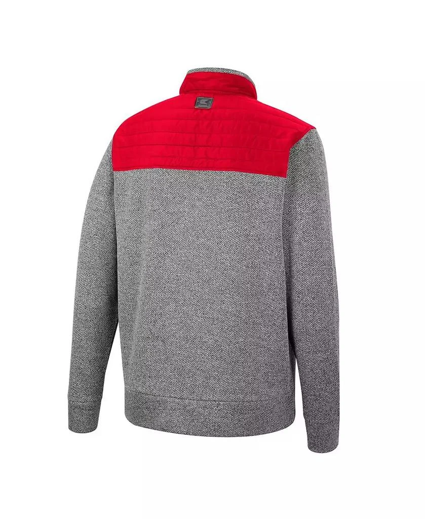 商品Colosseum|Men's Gray, Scarlet Ohio State Buckeyes Putter Herringbone Full-Zip Jacket,价格¥563,第2张图片详细描述