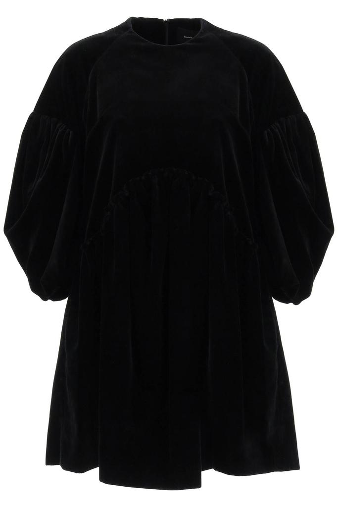 MINI VELVET SMOCK DRESS WITH BALLOON SLEEVES商品第1张图片规格展示