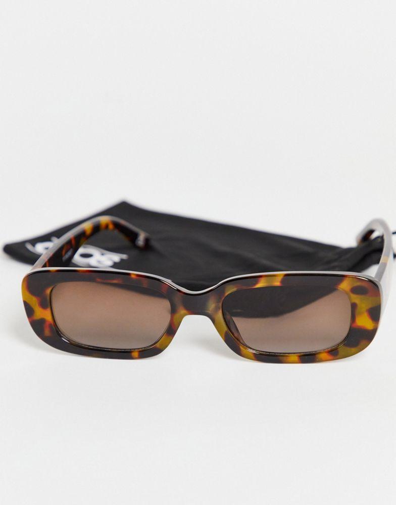 ASOS DESIGN mid square sunglasses in tort商品第2张图片规格展示