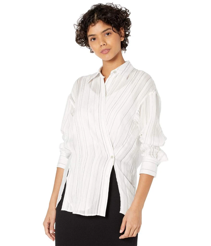 商品Vince|Drapey Stripe Convertible Button-Down,价格¥991,第4张图片详细描述