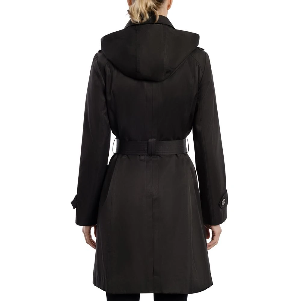 商品London Fog|Women's Petite Hooded Double-Breasted Trench Coat,价格¥1415,第2张图片详细描述