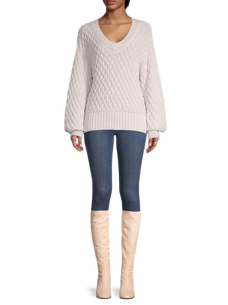 商品525 America|Cotton Mixed-Stitch V-Neck Sweater,价格¥1090,第4张图片详细描述