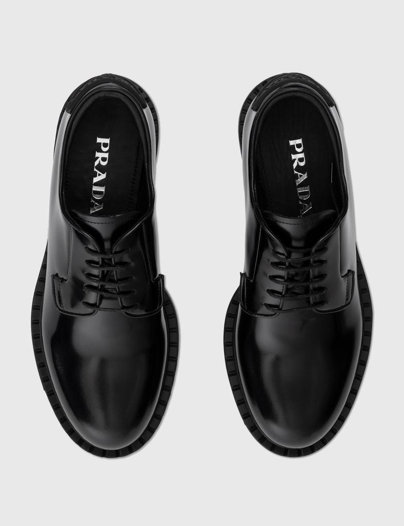 商品Prada|Brushed-Leather Derby Shoes,价格¥7125,第5张图片详细描述