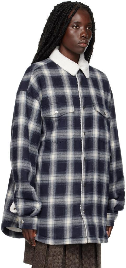 商品We11done|海军蓝格纹夹克,价格¥6960,第4张图片详细描述