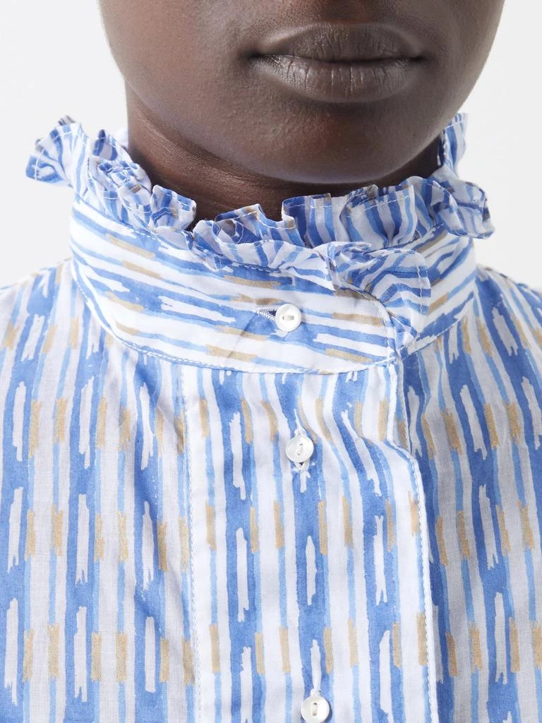 商品Thierry Colson|Vita ruffled striped cotton-poplin blouse,价格¥1557,第4张图片详细描述