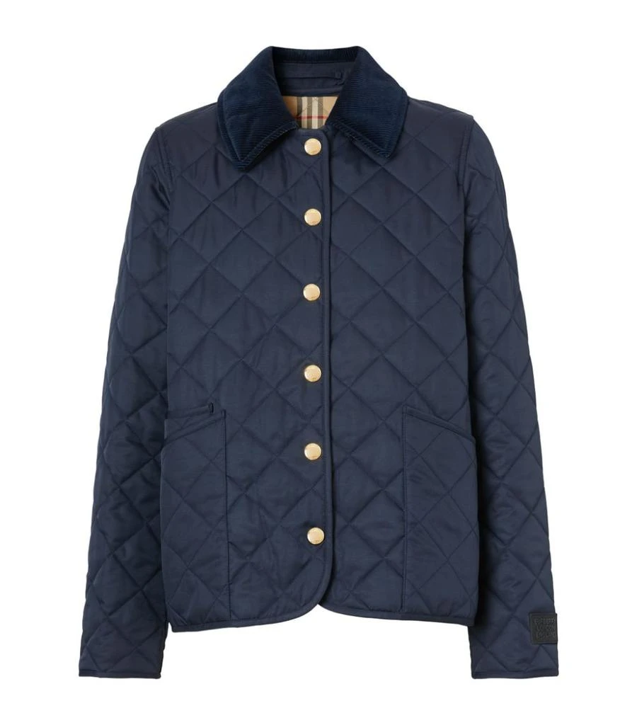 商品Burberry|Corduroy-Collar Diamond-Quilted Jacket,价格¥9042,第1张图片