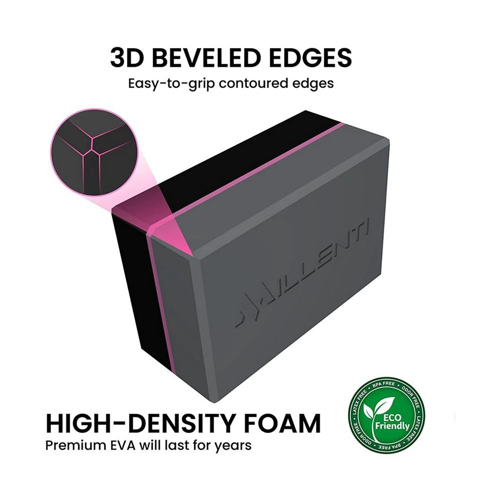 商品MILLENTI|Yoga Block-Premium Beveled Edge High Density-Lightweight Foam Block with Workout Chart,价格¥313,第2张图片详细描述