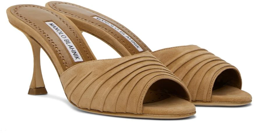 商品Manolo Blahnik|Tan Pirua Heeled Sandals,价格¥5790,第4张图片详细描述