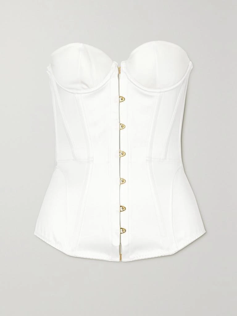 商品L'Agent by Agent Provocateur|Mercy 无肩带绑带式棉缎紧身胸衣式上衣,价格¥3796,第1张图片