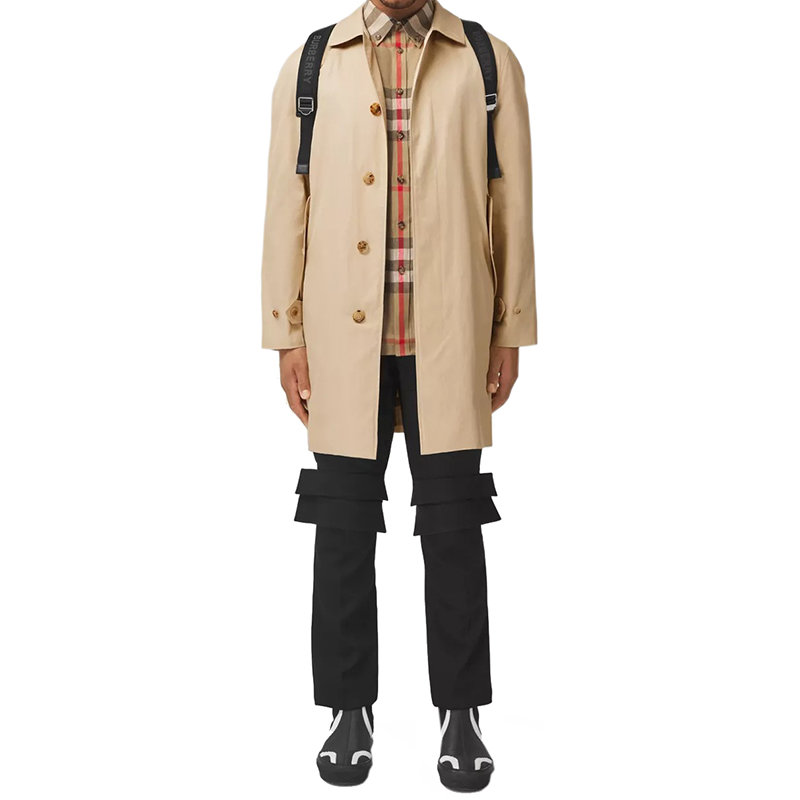 【预售3-7天】BURBERRY/博柏利 22年秋冬新款 男士柔黄褐色棉质格纹内衬休闲轻便大衣80513711商品第2张图片规格展示