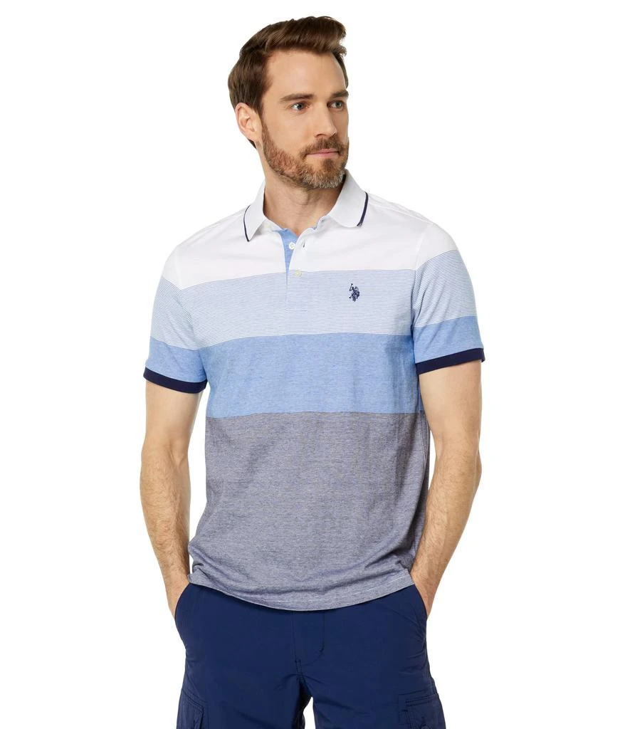 商品U.S. POLO ASSN.|Yarn-Dye Engineered Stripe Jersey Polo Shirt,价格¥173,第1张图片