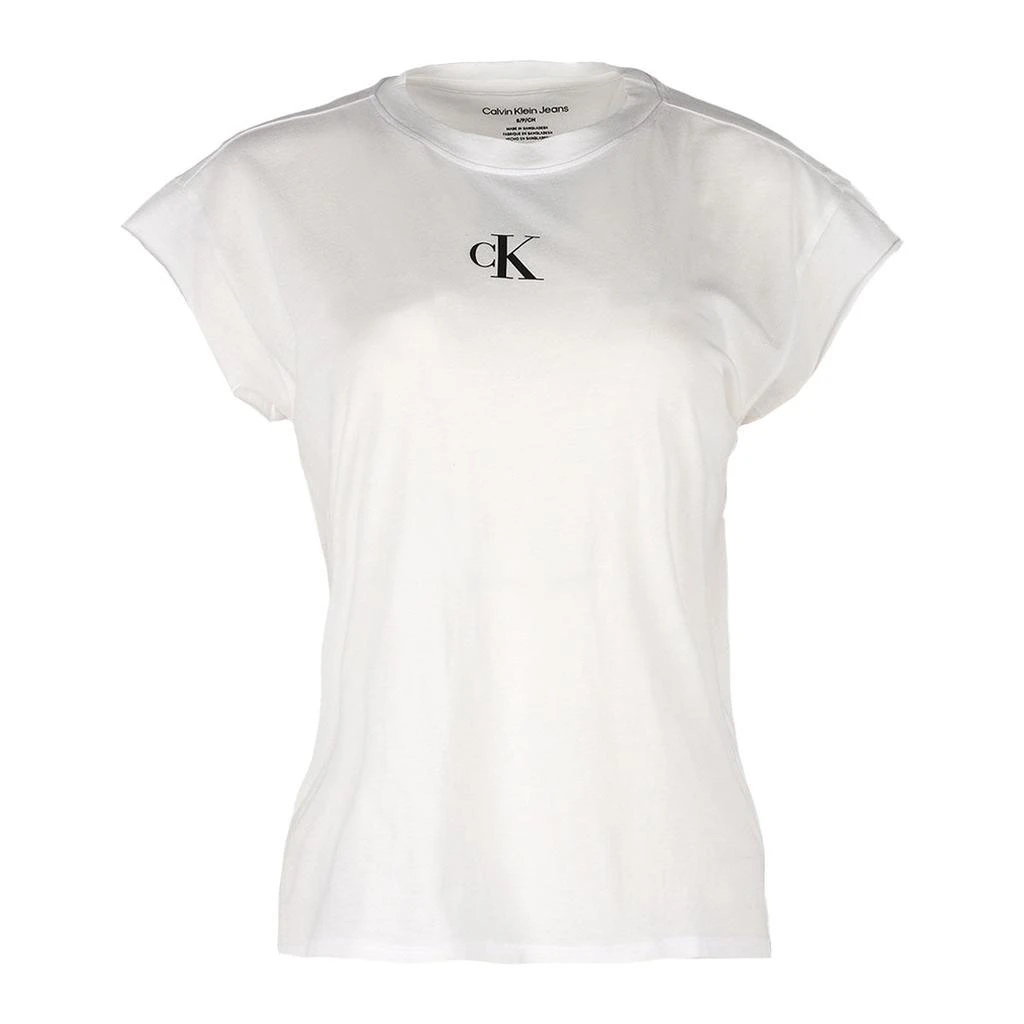 商品Calvin Klein|Calvin Klein Women's Montauk Cut Off Short Sleeve Tee,价格¥120,第1张图片