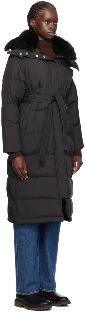 商品Yves Salomon|Black Belted Down Coat,价格¥5262,第2张图片详细描述