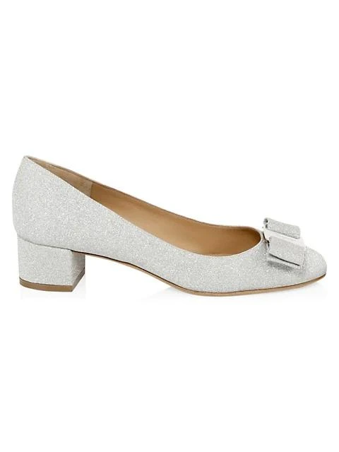 商品Salvatore Ferragamo|Vara Glitter 蝴蝶结单鞋,价格¥2178,第1张图片