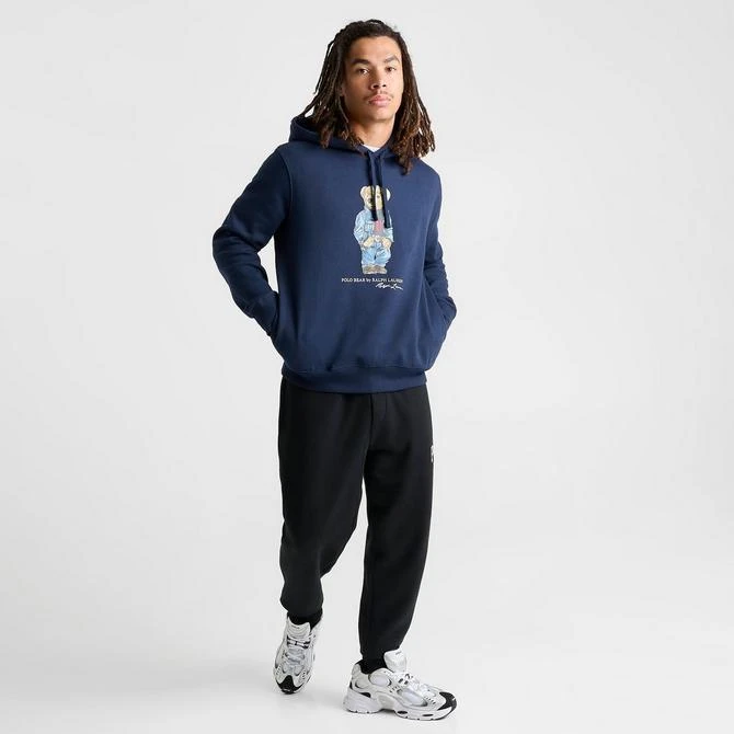 商品Ralph Lauren|Men's Polo Ralph Lauren Denim Polo Bear Fleece Pullover Hoodie,价格¥854,第2张图片详细描述
