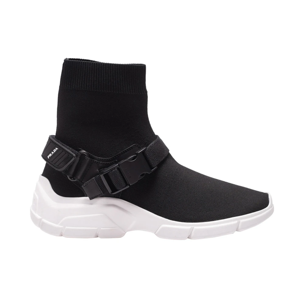 商品Prada|PRADA 女士黑色织物高帮运动鞋 1T942I-3KJO-F0967,价格¥2547,第1张图片
