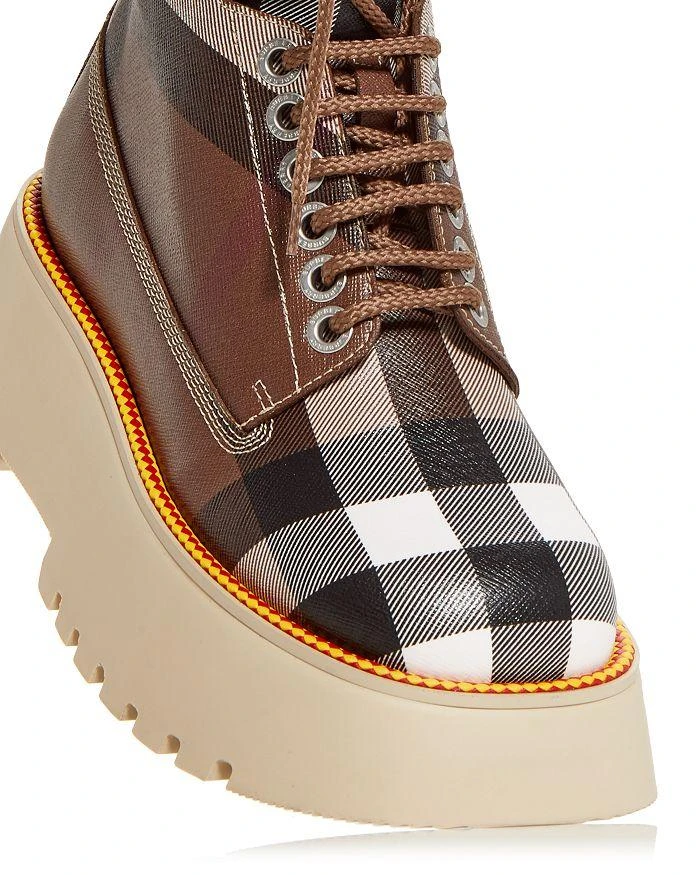 商品Burberry|Women's Mason Vintage Check Platform Combat Boots,价格¥2581,第5张图片详细描述