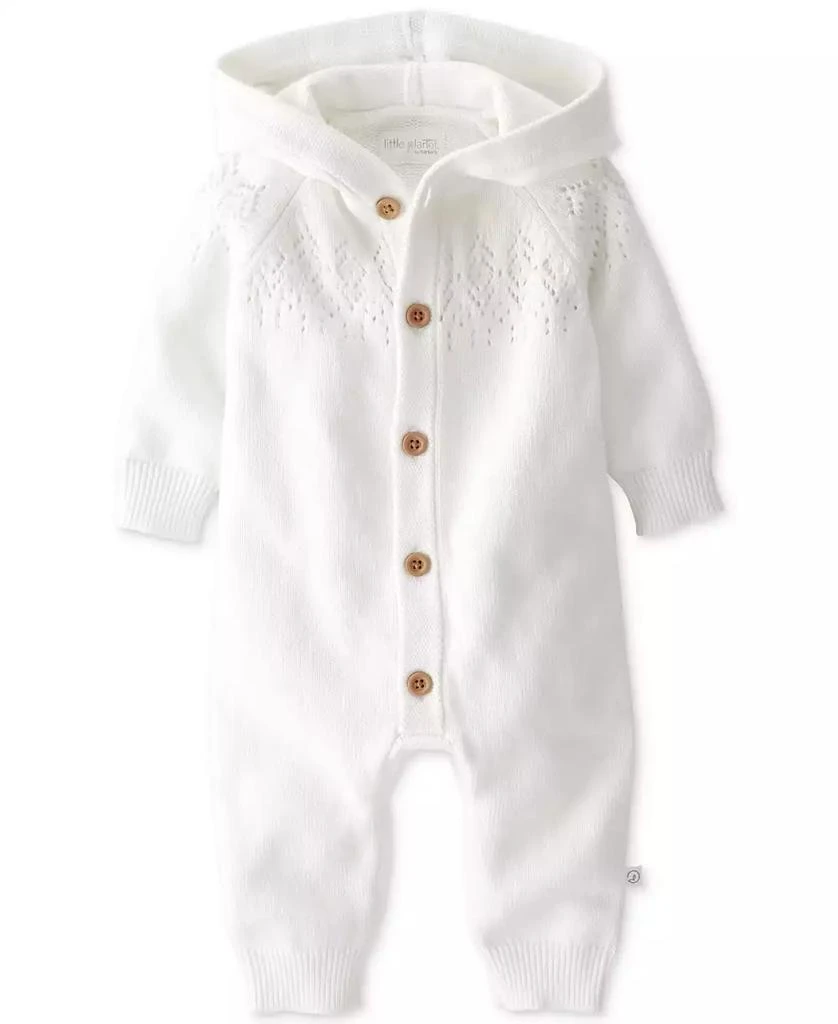 商品Carter's|Baby Organic Cotton Hooded Sweater-Knit Pointelle Jumpsuit,价格¥188,第1张图片