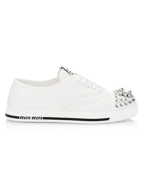 商品Miu Miu|Jeweled Canvas Sneakers,价格¥3647,第1张图片