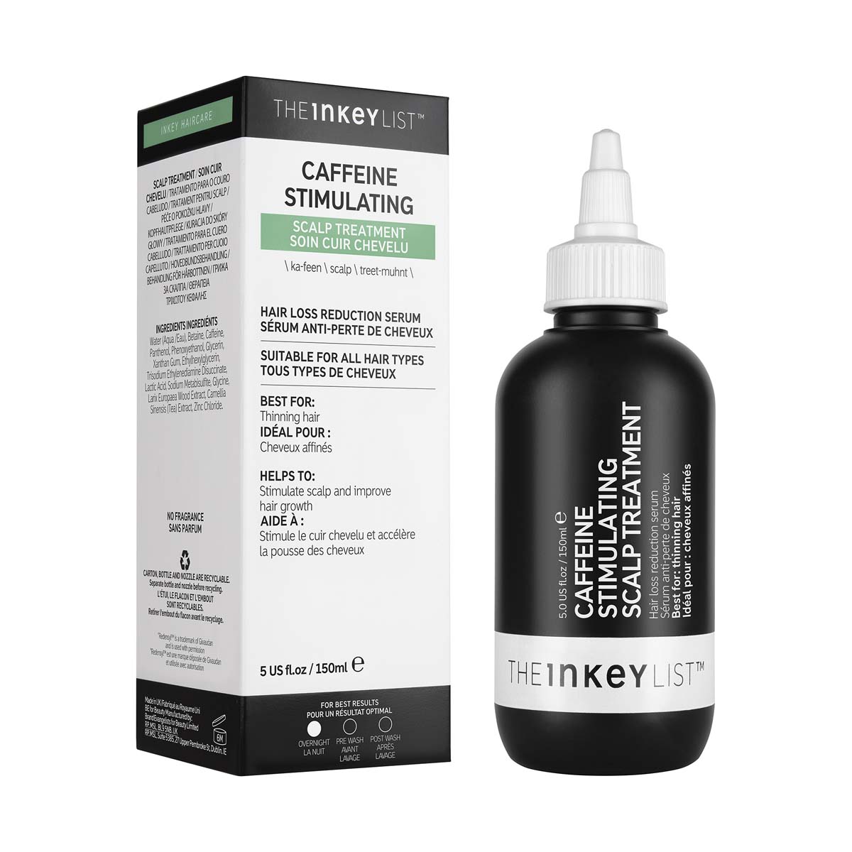 The INKEY List 咖啡因头皮护理精华 150ml 防脱生发商品第2张图片规格展示