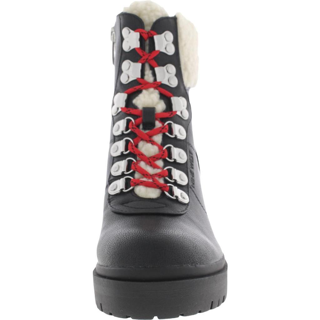 商品Nine West|Nine West Womens Faux Leather Block Heel Combat & Lace-up Boots,价格¥445,第5张图片详细描述