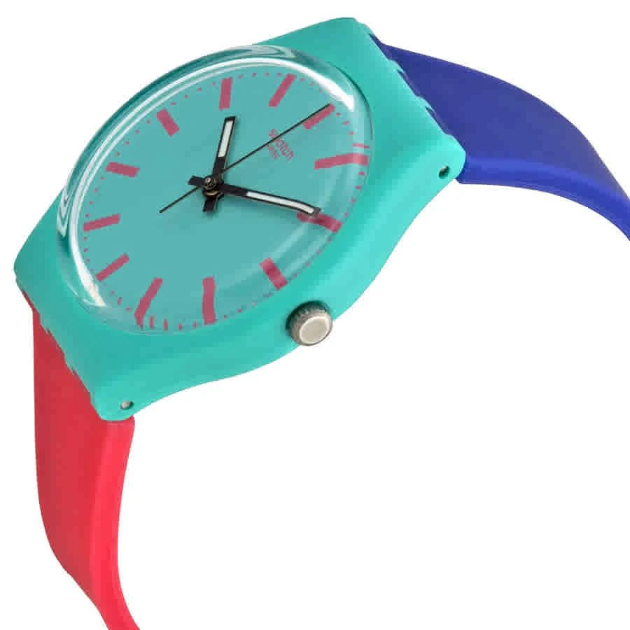 商品Swatch|Shunbukin Green Dial Blue and Pink Silicone Rubber Unisex Watch GG215,价格¥450,第2张图片详细描述