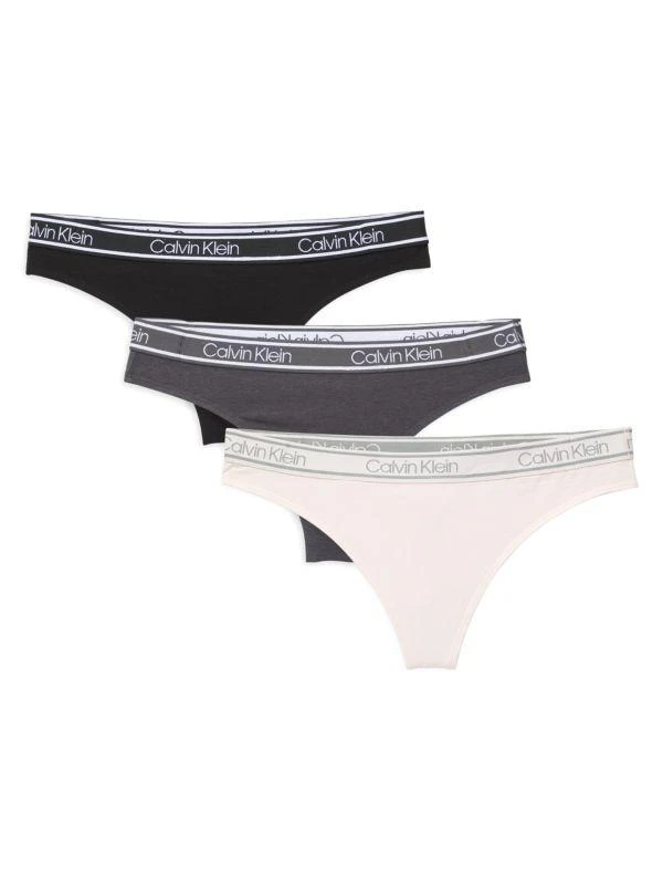 商品Calvin Klein|3-Pack Logo Thongs,价格¥161,第1张图片