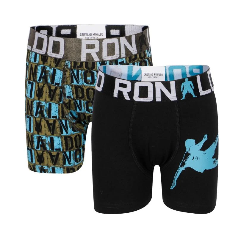 商品CR7 Cristiano Ronaldo|Logo set of boxers in black and green,价格¥259,第1张图片