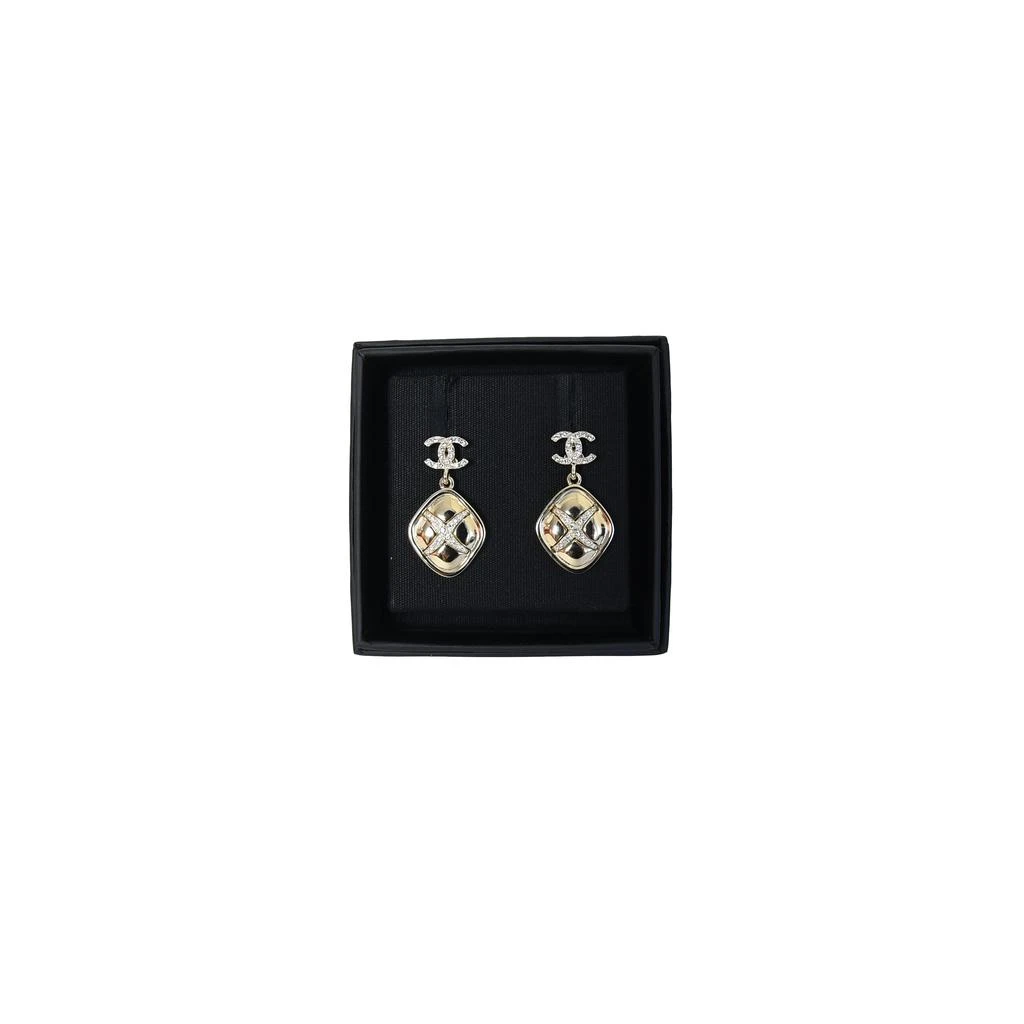 商品Chanel|Chanel X Crystal Drop Earrings Gold,价格¥7259,第1张图片