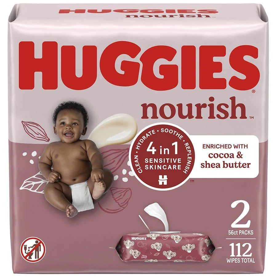 商品Huggies|Scented Baby Wipes, Push Button Packs Cocoa and Shea Butter, 112,价格¥82,第1张图片