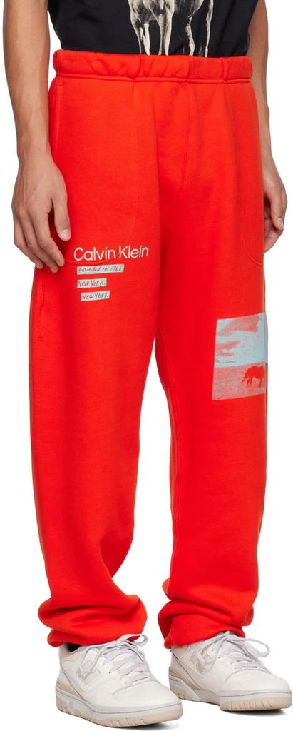 商品Calvin Klein|Orange Printed Lounge Pants,价格¥460,第2张图片详细描述