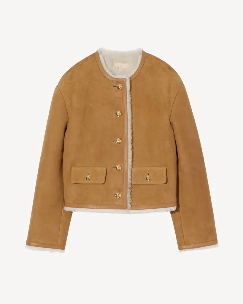 商品Nili Lotan|Zanie Short Shearling Coat In Tan/natural,价格¥14017,第4张图片详细描述